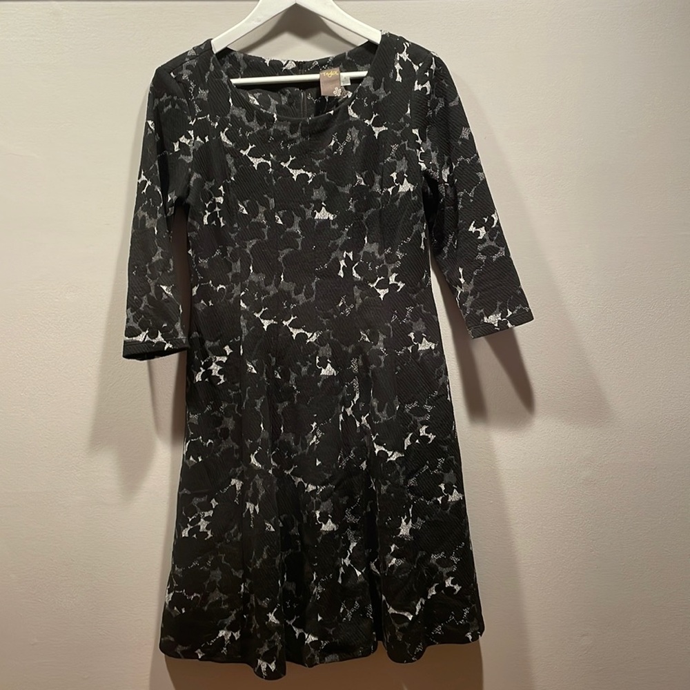 Taylor Size 8 A Line Black & White Dress